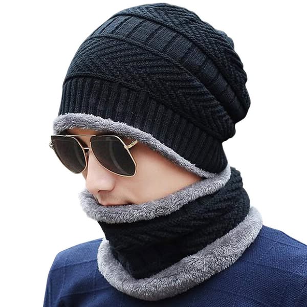 Premium High Quality Unisex Woolen Winter cap With FREE Neck Scarf