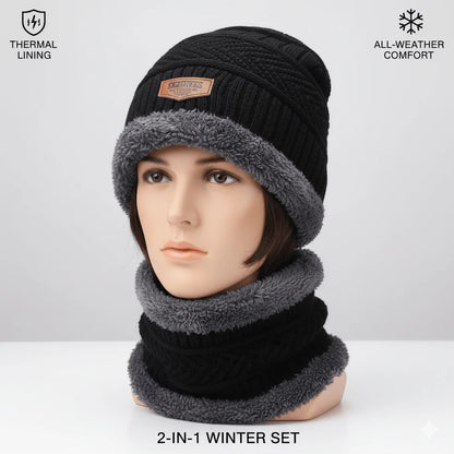 Premium High Quality Unisex Woolen Winter cap With FREE Neck Scarf
